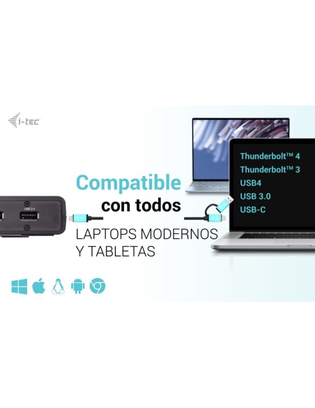 i-tec USB 3.0   USB-C   Thunderbolt Dual Display Docking Station + Power Delivery 100W