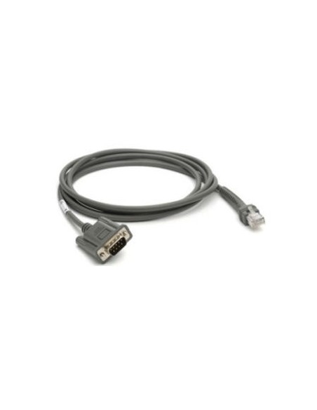 Zebra CBA-R08-S07ZBR cable de serie Gris 2,1336 m RS232 DB9