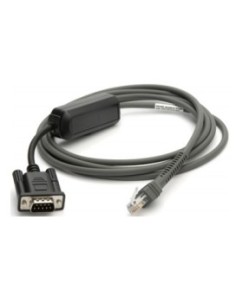 Zebra CBA-R10-S07ZBR cable de serie Negro 2,13 m DB9 RJ-45