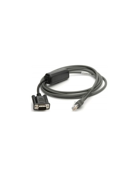 Zebra CBA-R10-S07ZBR cable de serie Negro 2,13 m DB9 RJ-45