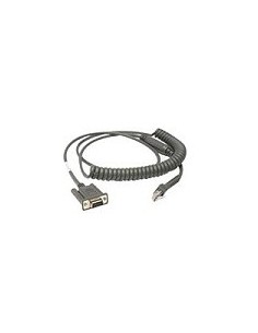 Zebra CBA-R46-C09ZBR cable de serie Negro 2,8 m RS232 DB9