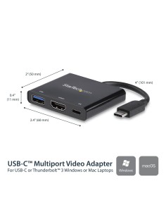StarTech.com Adaptador Multipuertos USB-C con HDMI - Puerto USB 3.0 - PD de 60W 2
