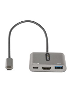 StarTech.com Adaptador Multipuertos USB C, USB Tipo C a HDMI, Vídeo de 4K, PD de 100W, Pass Through, Hub Ladrón USB 3.0 1x USBC 2