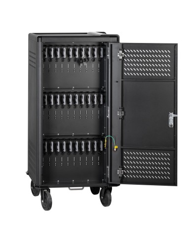 V7 Armario de carga - 30 dispositivos con USB-C PD precableados con corriente SCHUKO