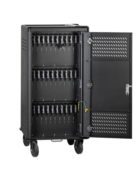 V7 Armario de carga - 30 dispositivos con USB-C PD precableados con corriente SCHUKO