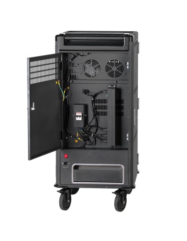 V7 Armario de carga - 30 dispositivos con USB-C PD precableados con corriente SCHUKO