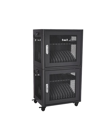 V7 CHGSTA12AC-1E carrito y armario de dispositivo portátil Carro de gestión y carga para dispositivos portátiles Negro