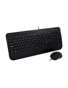 V7 Teclado USB de tamaño completo con reposamuñecas y combo de ratón para ambidiestros - ES