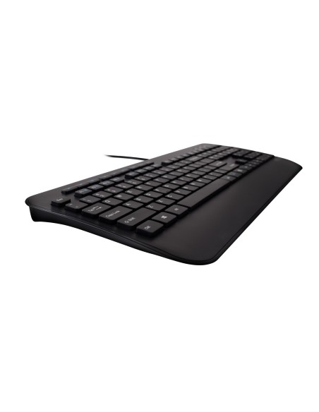V7 Teclado USB de tamaño completo con reposamuñecas y combo de ratón para ambidiestros - ES