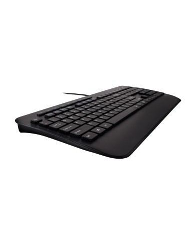 V7 Teclado USB de tamaño completo con reposamuñecas y combo de ratón para ambidiestros - ES