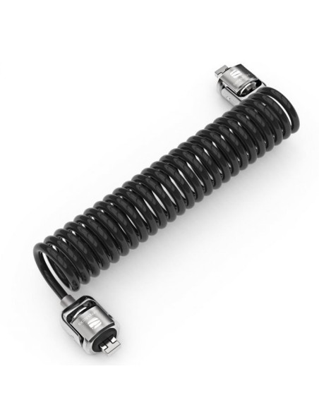 Compulocks Dual Head Coiled Cable Keyed Lock cable antirrobo Negro