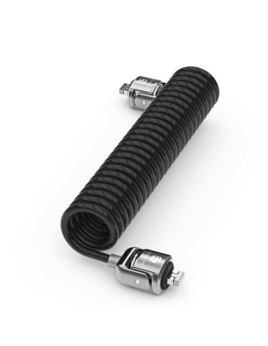 Compulocks Dual Head Coiled Cable Keyed Lock cable antirrobo Negro