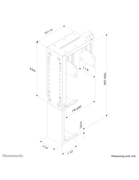 Neomounts CPU-D100BLACK Soporte para CPU - máx 30 kg - universal