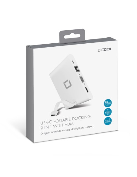 DICOTA D31729 base para portátil y replicador de puertos Blanco