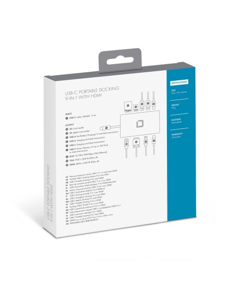 DICOTA D31729 base para portátil y replicador de puertos Blanco