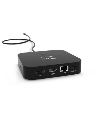 DICOTA D31949 base para portátil y replicador de puertos Alámbrico USB Tipo C Negro