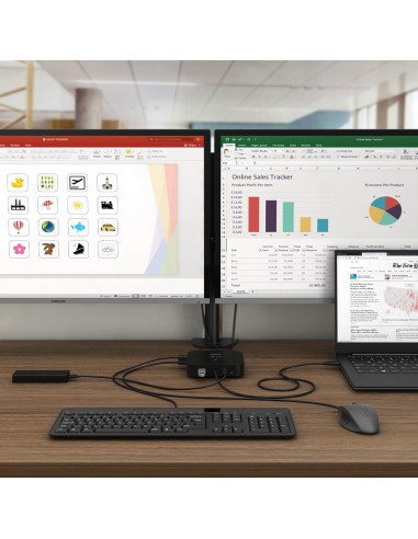 DICOTA D31949 base para portátil y replicador de puertos Alámbrico USB Tipo C Negro