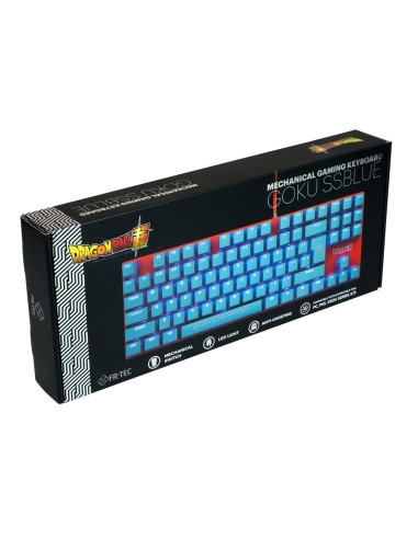 FR-TEC Dragon Ball Super teclado Juego USB QWERTY Azul, Naranja