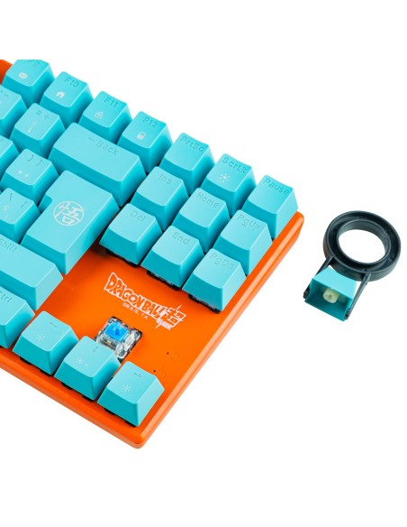 FR-TEC Dragon Ball Super teclado Juego USB QWERTY Azul, Naranja