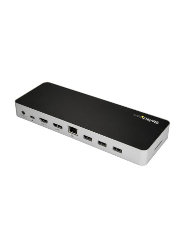 StarTech.com Dock USB C para 2 Monitores 4K 30Hz con HDMI y DisplayPort - Entrega de Potencia 60W - SD - Hub 4x Puertos USB-A