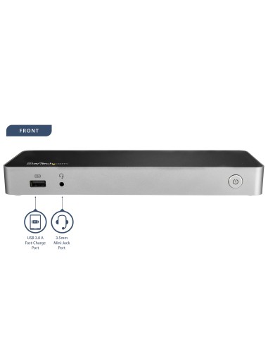 StarTech.com Dock USB C para 2 Monitores 4K 30Hz con HDMI y DisplayPort - Entrega de Potencia 60W - SD - Hub 4x Puertos USB-A