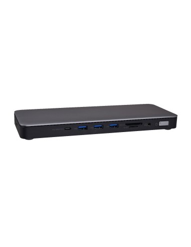 V7 DOCKTB4PT base para portátil y replicador de puertos Alámbrico Thunderbolt 4 Negro, Plata