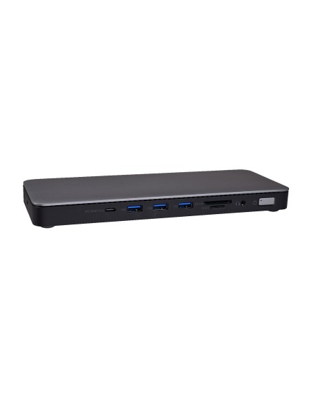 V7 DOCKTB4PT base para portátil y replicador de puertos Alámbrico Thunderbolt 4 Negro, Plata