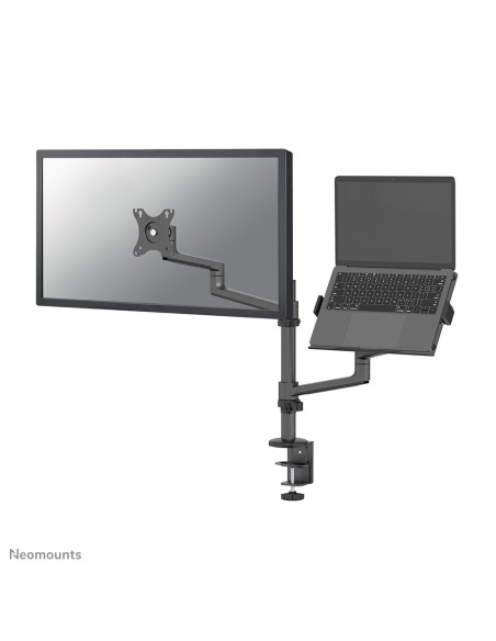 Neomounts DS20-425BL2 Brazo de monitor con soporte para portátil 17-27" - ahorro de espacio