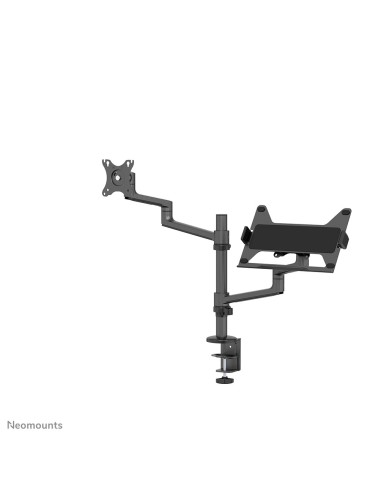 Neomounts DS20-425BL2 Brazo de monitor con soporte para portátil 17-27" - ahorro de espacio