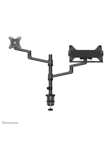 Neomounts DS20-425BL2 Brazo de monitor con soporte para portátil 17-27" - ahorro de espacio