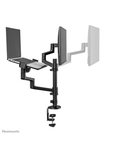Neomounts DS20-425BL2 Brazo de monitor con soporte para portátil 17-27" - ahorro de espacio