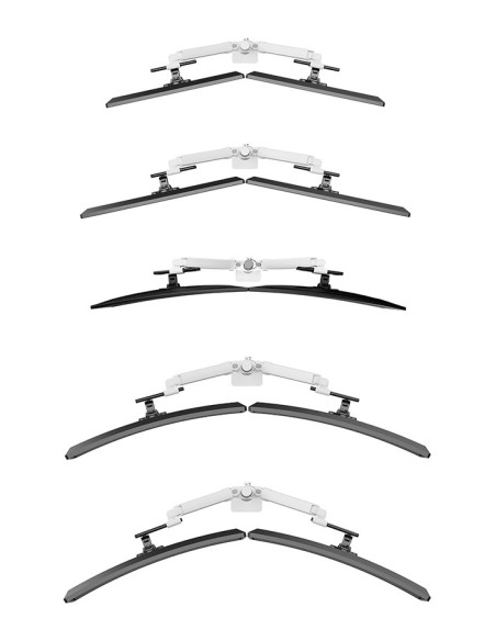 Neomounts DS65S-950WH2 Brazo de monitor 24-34" - resorte de gas - Topfix - multi ajustable - Tope-a-180°