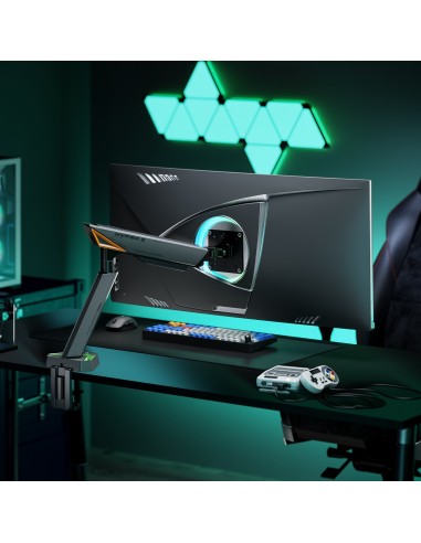 AISENS DT49TSRRGB-347 soporte para monitor 124,5 cm (49") Escritorio Negro, Gris