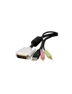 StarTech.com Cable de 1,8m para Switch Conmutador KVM 4en1 DVI-D Dual Link Doble Enlace USB con Audio Micrófono 2