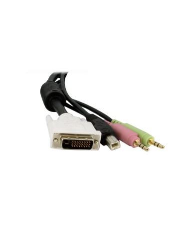 StarTech.com Cable de 1,8m para Switch Conmutador KVM 4en1 DVI-D Dual Link Doble Enlace USB con Audio Micrófono