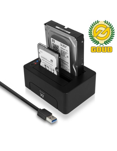 Ewent EW7014 base de conexión para disco duro USB 3.2 Gen 1 (3.1 Gen 1) Type-A Negro