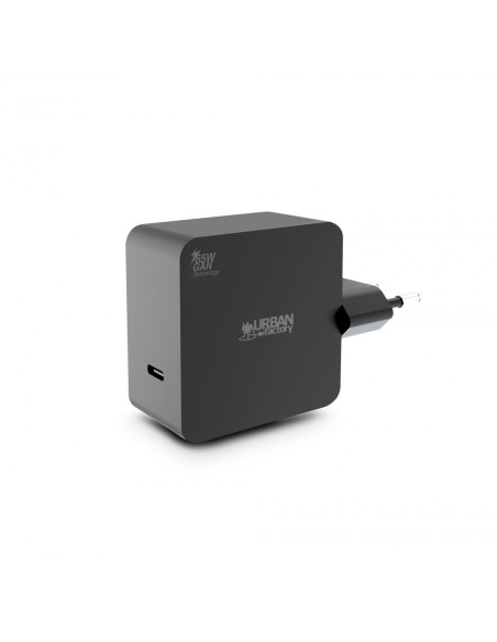 Urban Factory GPS65UF adaptador e inversor de corriente Interior 65 W Negro