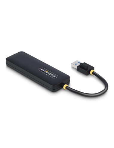 StarTech.com Hub USB-A de 4 Puertos - Ladrón USB de 4 Puertos - Alimentado por el Bus - USB 3.0 de 5Gbps - Hub Portátil para