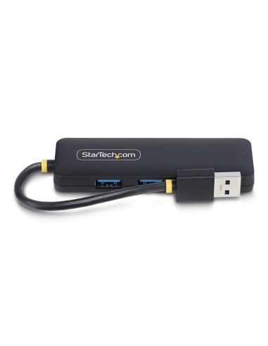 StarTech.com Hub USB-A de 4 Puertos - Ladrón USB de 4 Puertos - Alimentado por el Bus - USB 3.0 de 5Gbps - Hub Portátil para