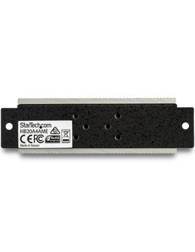 StarTech.com Concentrador USB 2.0 de 4 Puertos - Hub Industrial de Metal(4xUSB-A) con ESD y Protección contra Picos -