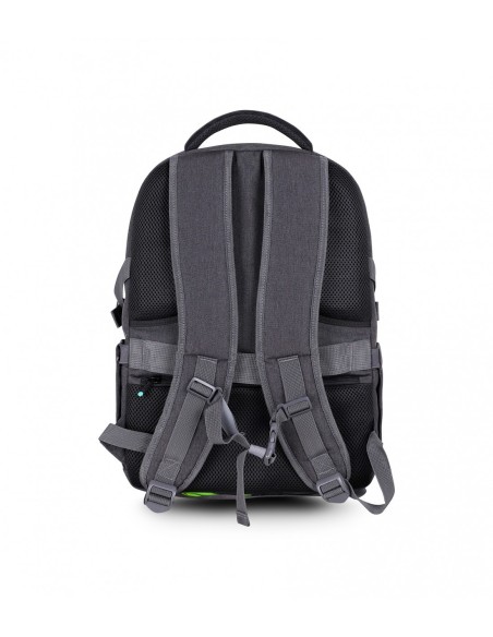 Urban Factory HTE17UF mochila Mochila de viaje Negro, Gris Malla, Poliéster, Plástico reciclado, Acero