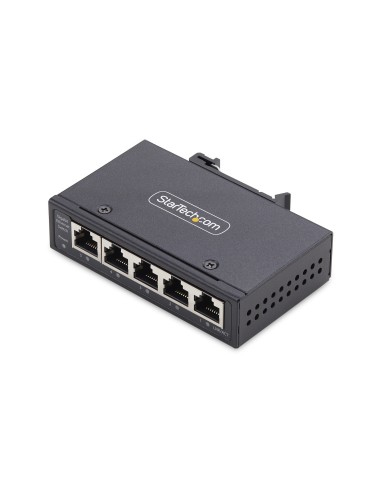 StarTech.com Switch Ethernet Industrial de 5 Puertos no Gestionado IP30 - Ethernet 100 1000 - Montaje en Pared o Carril DIN -