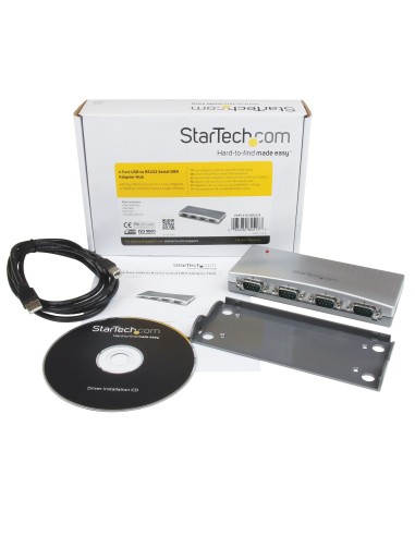 StarTech.com Hub Concentrador USB a 4 Puertos Serie RS232 - Ladrón Serie DB9 - Adaptador USB a Serie
