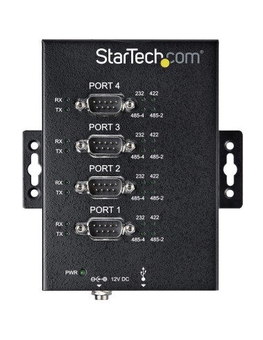 StarTech.com Adaptador Hub Serie RS232 RS485 RS422 a 4 puertos USB - Convertidor Ladrón USB 2.0 a Serial DB9 - IP30 - de