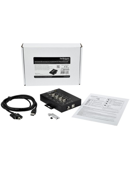 StarTech.com Adaptador Hub Serie RS232 RS485 RS422 a 4 puertos USB - Convertidor Ladrón USB 2.0 a Serial DB9 - IP30 - de StarTech.com Adaptador Hub Serie RS232 RS485 RS422 a 4 puertos USB - Convertidor Ladrón USB 2.0 a Serial DB9 - IP30 - de