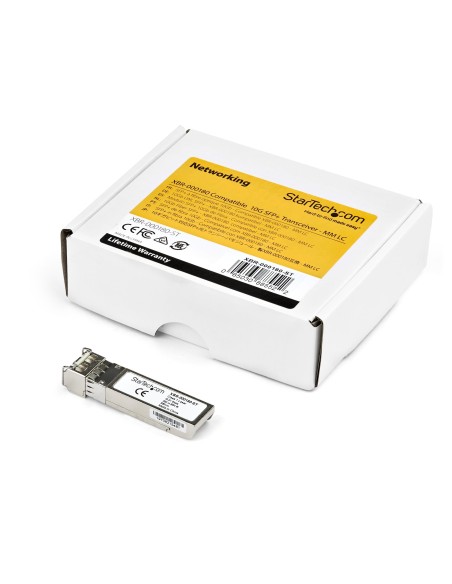 StarTech.com Módulo Transceptor SFP+ Compatible con el Modelo J9150A de HPE- 10GBASE-SR - Multimodo de 10GbE - SFP+ Ethernet StarTech.com Módulo Transceptor SFP+ Compatible con el Modelo J9150A de HPE- 10GBASE-SR - Multimodo de 10GbE - SFP+ Ethernet