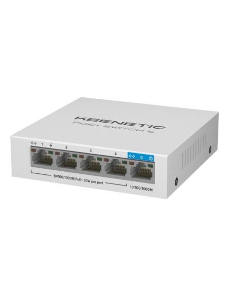 Keenetic Switch Gigabit de 5 puertos con 4 puertos PoE+ y asignación de energía de 60 W