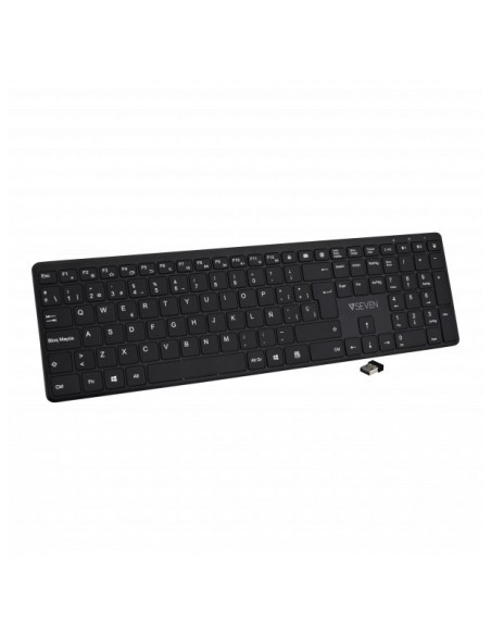 V7 Teclado Bluetooth KW550ESBT de 2,4 GHz, modo dual, QWERTY español  negro