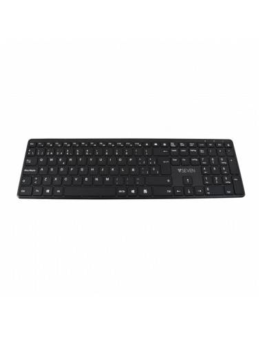 V7 Teclado Bluetooth KW550ESBT de 2,4 GHz, modo dual, QWERTY español  negro