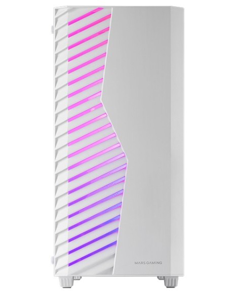Mars Gaming MC-VOLT, Caja Gaming ATX, Ventilador ARGB 120mm, Rejilla Frontal ARGB, Ventana Lateral Completa Cristal Templado,